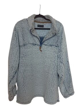 Blue Sky Light Blue Sherpa Half-Zip Pullover